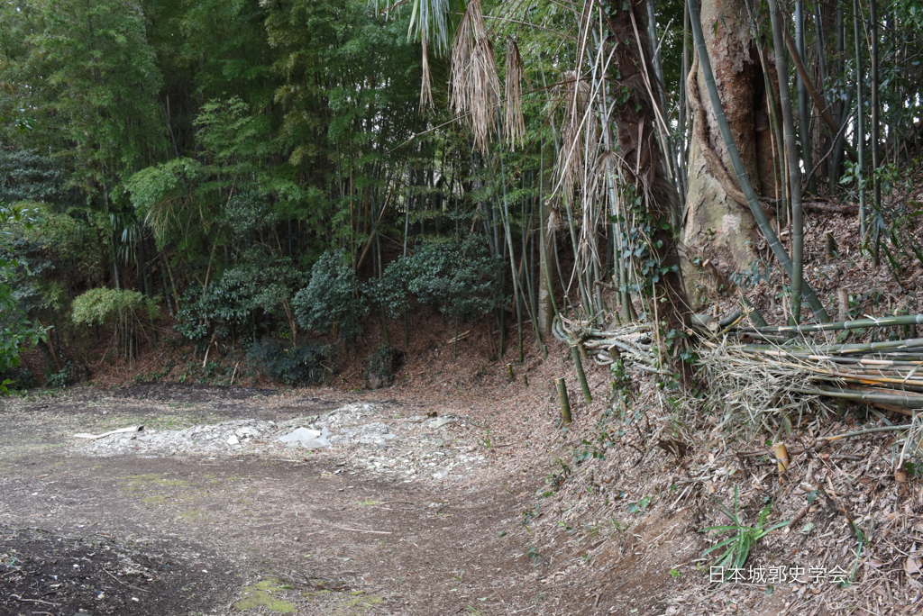 藤沢城極楽寺付近のクランク状の土塁